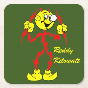 Dessous-de-verre Carré En Papier Dessous de verre très amusant Reddy Kilowatt