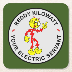 Dessous-de-verre Carré En Papier Dessous de verre très amusant Reddy Kilowatt