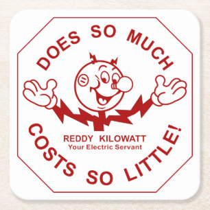 Dessous-de-verre Carré En Papier Dessous de verre très amusant Reddy Kilowatt