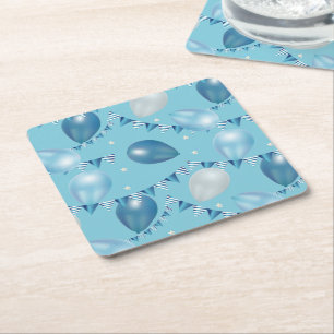 Dessous-de-verre Carré En Papier Dessous de verre Whimsical Baby Blue Party