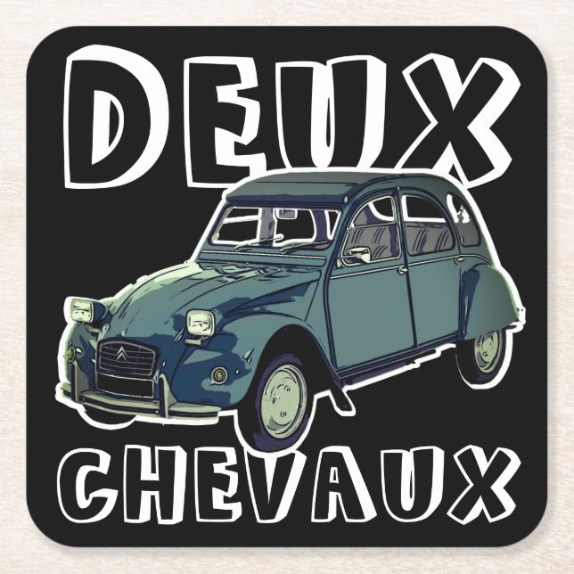Dessous-de-verre Carré En Papier Deux Chevaux (Devant)