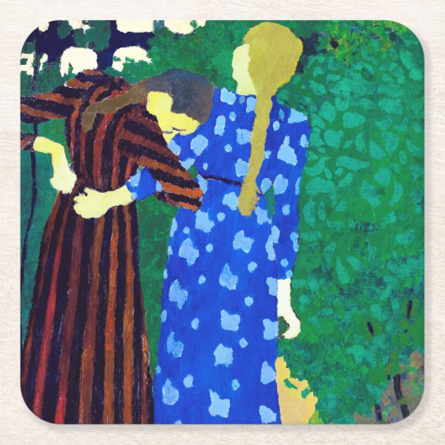 Dessous-de-verre Carré En Papier Deux Filles, Edouard Vuillard (Devant)