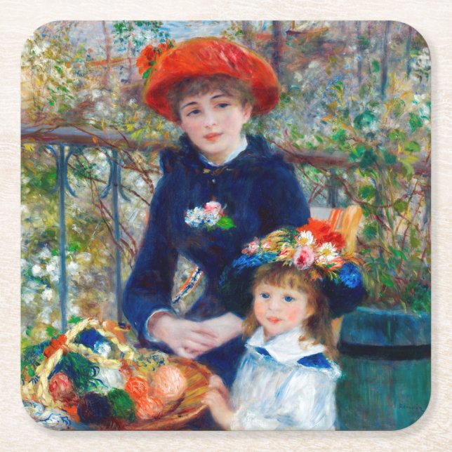 Dessous-de-verre Carré En Papier Deux Soeurs, Renoir (Devant)