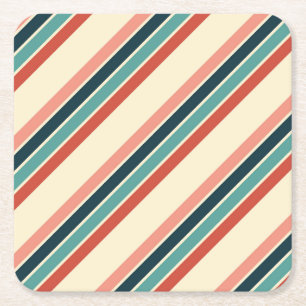 Dessous-de-verre Carré En Papier Diagonale multicolore