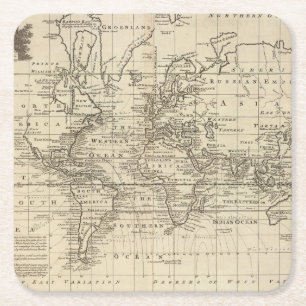 Dessous-de-verre Carré En Papier Diagramme du monde