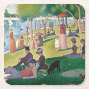 Dessous-de-verre Carré En Papier Dimanche sur La Grande Jatte Seurat Peinture