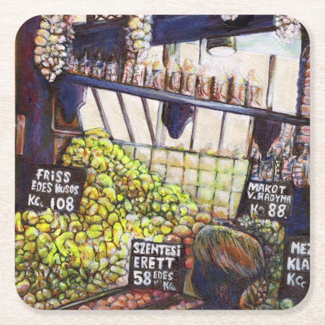 Dessous-de-verre Carré En Papier Dimensions de curiosité (Devant)