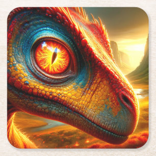 Dessous-de-verre Carré En Papier Dinosaure