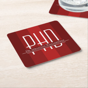Dessous-de-verre Carré En Papier Diplômé rouge doctorat