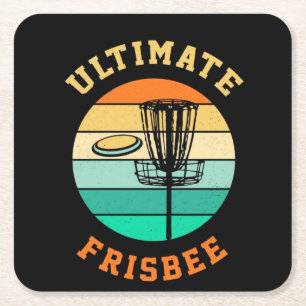 Dessous-de-verre Carré En Papier Disque Golf Ultimate Frisbee