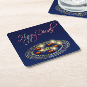 Dessous-de-verre Carré En Papier Diwali heureux Ganesha Rangoli - dessous de verre