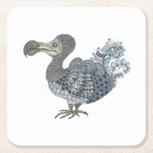 Dessous-de-verre Carré En Papier Dodo oiseau éteint (Devant)