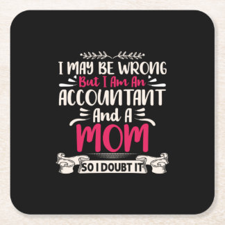 Dessous-de-verre Carré En Papier Don comptable | Accoutant Et Maman