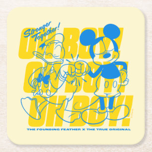 Dessous-de-verre Carré En Papier Donald Duck & Mickey Fist Bump Oh Boy !
