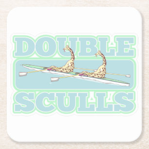 Dessous-de-verre Carré En Papier Double crâne ramant