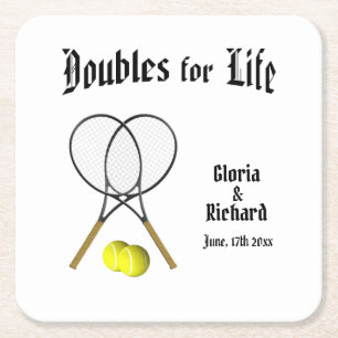 Dessous-de-verre Carré En Papier Doubles pour Mariage de Life Tennis