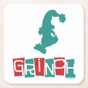 Dessous-de-verre Carré En Papier Dr Seuss   Grinch - Rouge et Vert