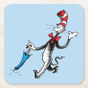 Dessous-de-verre Carré En Papier Dr. Seuss   Le Chat dans le Chapeau Marche au para
