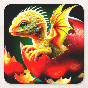 Dessous-de-verre Carré En Papier Dragon