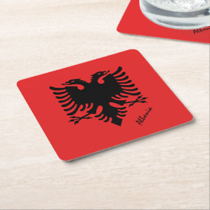 Dessous-de-verre Carré En Papier drapeau albanais & mariage Albanie, fête /sports
