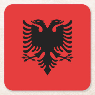 Dessous-de-verre Carré En Papier Drapeau albanais patriotique