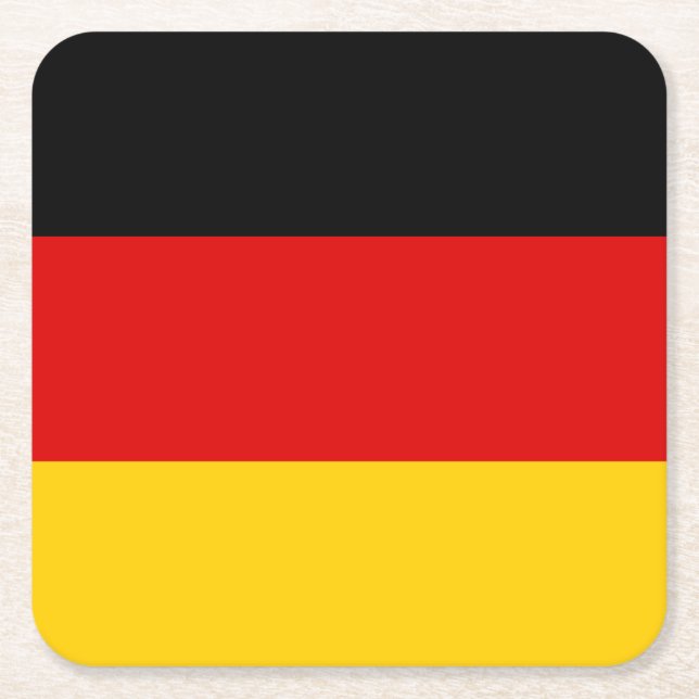 Dessous-de-verre Carré En Papier Drapeau allemand (Devant)
