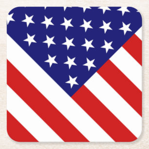 Dessous-de-verre Carré En Papier Drapeau américain