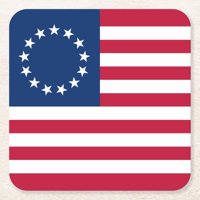 Dessous-de-verre Carré En Papier Drapeau américain Betsy Ross (Devant)