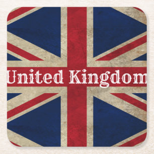 Dessous-de-verre Carré En Papier Drapeau britannique en détresse