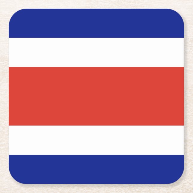 Dessous-de-verre Carré En Papier Drapeau civil du Costa Rica (Devant)