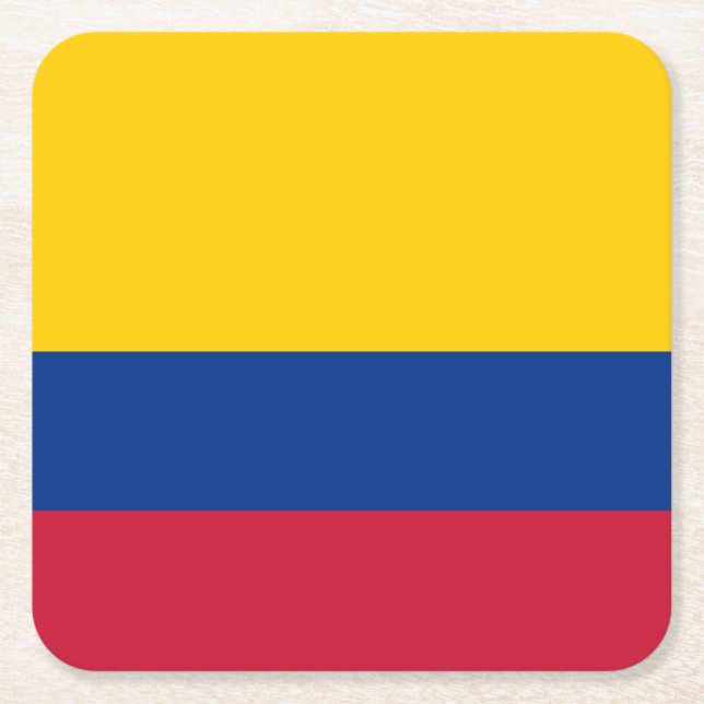 Dessous-de-verre Carré En Papier Drapeau Colombie (Devant)