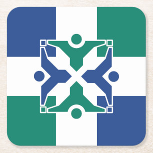 Dessous-de-verre Carré En Papier Drapeau de Columbia, Missouri