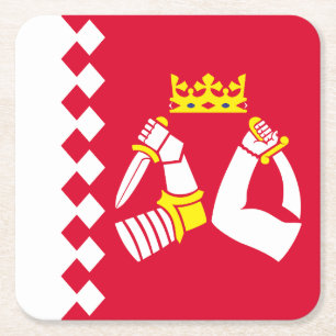 Dessous-de-verre Carré En Papier Drapeau de Karelia Nord