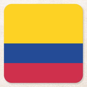 Dessous-de-verre Carré En Papier Drapeau de la Colombie