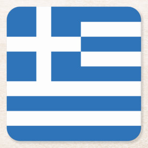 Dessous-de-verre Carré En Papier Drapeau de la Grèce
