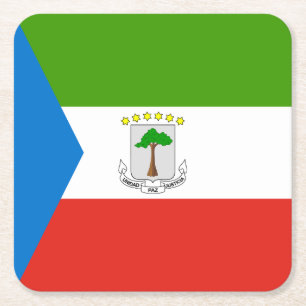 Dessous-de-verre Carré En Papier Drapeau de la Guinée équatoriale
