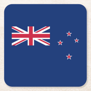 Dessous-de-verre Carré En Papier Drapeau de la Nouvelle-Zélande