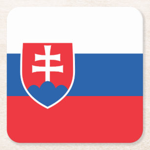 Dessous-de-verre Carré En Papier Drapeau de la Slovaquie