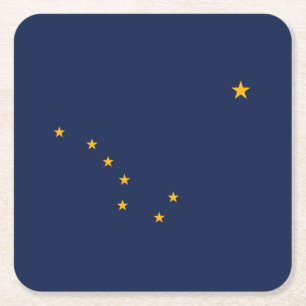 Dessous-de-verre Carré En Papier Drapeau de l'État d'Alaska