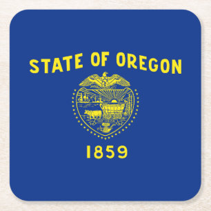 Dessous-de-verre Carré En Papier Drapeau de l'État de l'Oregon