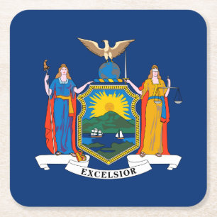 Dessous-de-verre Carré En Papier Drapeau de l'État de New York