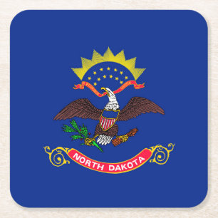 Dessous-de-verre Carré En Papier Drapeau de l'État du Dakota du Nord