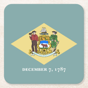 Dessous-de-verre Carré En Papier Drapeau de l'État du Delaware