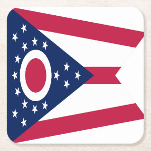 Dessous-de-verre Carré En Papier Drapeau de l'Ohio