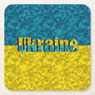 Dessous-de-verre Carré En Papier Drapeau de l'Ukraine