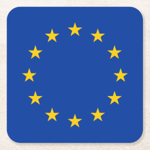 Dessous-de-verre Carré En Papier Drapeau de l'Union européenne