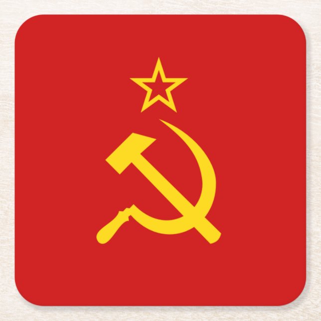 Dessous-de-verre Carré En Papier drapeau de l'URSS (Devant)