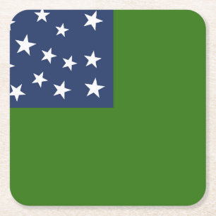 Dessous-de-verre Carré En Papier Drapeau de montagne vert USA patriotique amérique
