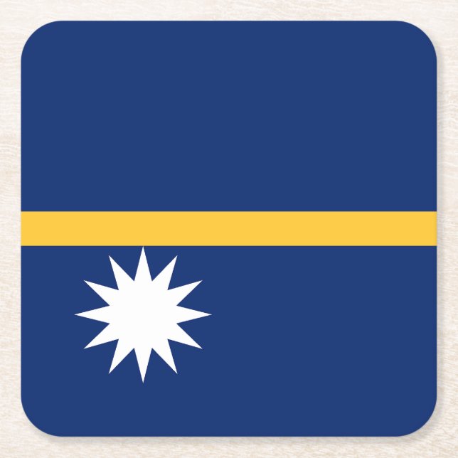 Dessous-de-verre Carré En Papier Drapeau de Nauru (Devant)