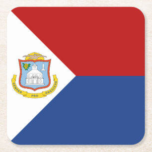 Dessous-de-verre Carré En Papier Drapeau de Saint-Martin